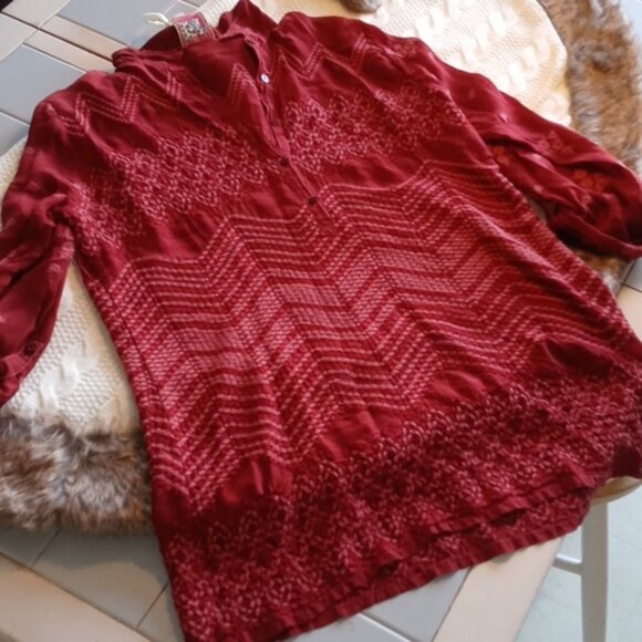 Johnny Was Rayon Shirt Size S - Picture 2 of 5